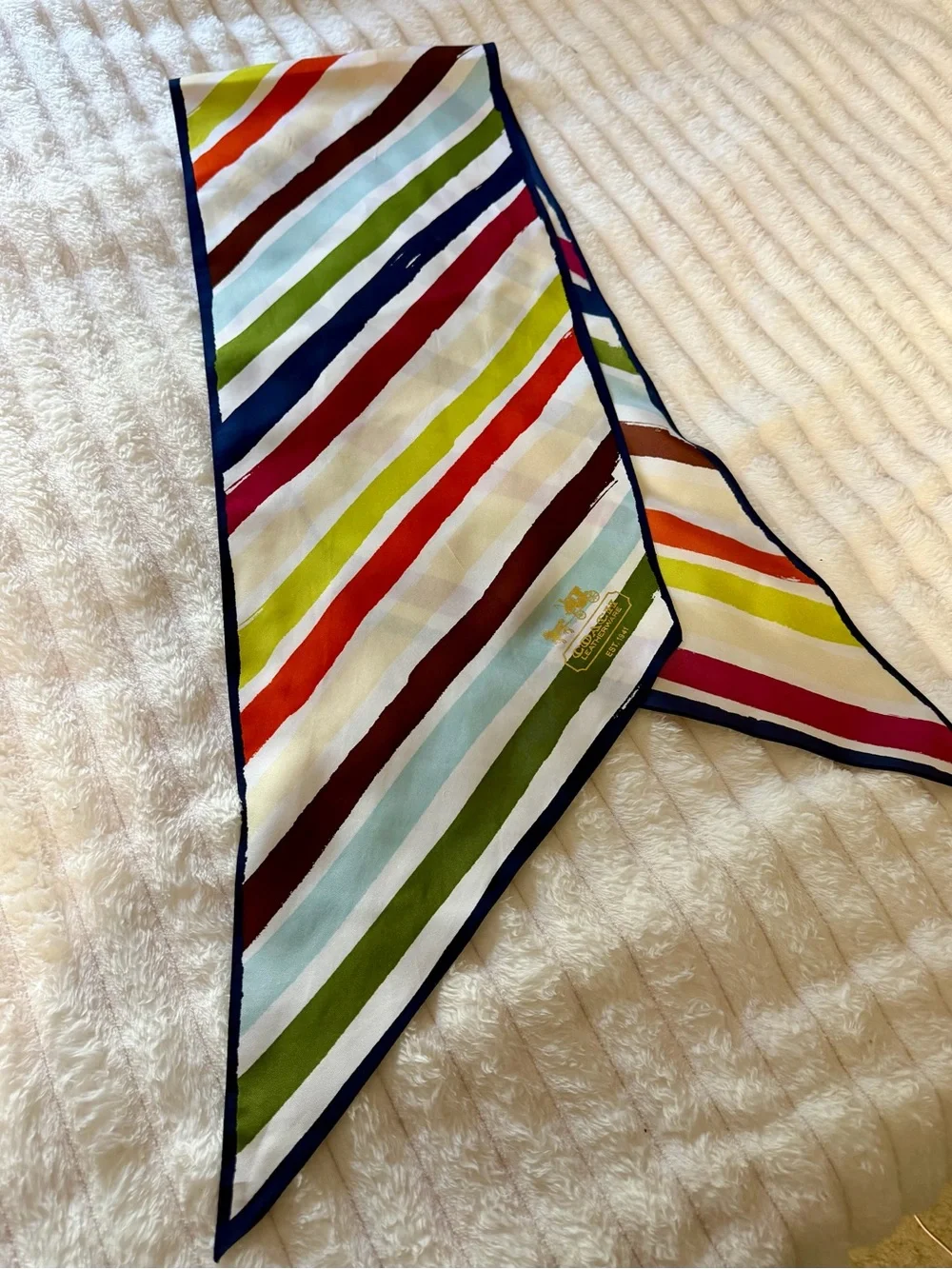 Authentic COACH Legacy Stripe Vintage ~Y2K~ 100% Silk Scarf ~Personal Collection